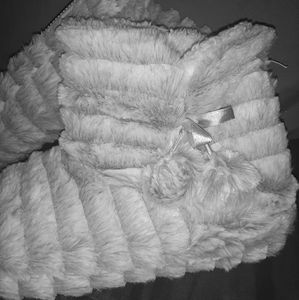 Fuzzy Ball Slippers Foldover Comfort Bobbie Brooks